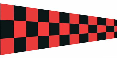 Obraz premium Checkered Strip In Perspective Red And Black Vector Illustration