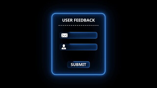 Blue user feedback interface concept on the transparent background. Perfect for UX review, online comment form and digital user response animation