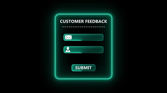 Green customer feedback interface concept on the transparent background. Perfect for service review, client satisfaction rating and digital response animation