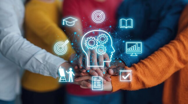 Team work and collaboration for education learning growth and business development