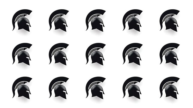 Seamless pattern of spartan helmet silhouettes
