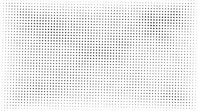 Halftone square pattern background, black and white geometric pixel texture vector, abstract monochrome gradient overlay for graphic design