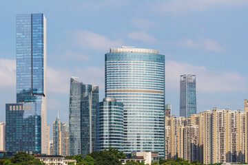 Fototapeta premium skyscrapers in Guangzhou’s Zhujiang New Town CBD