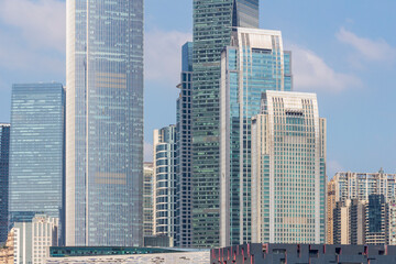 Fototapeta premium skyscrapers in Guangzhou’s Zhujiang New Town CBD