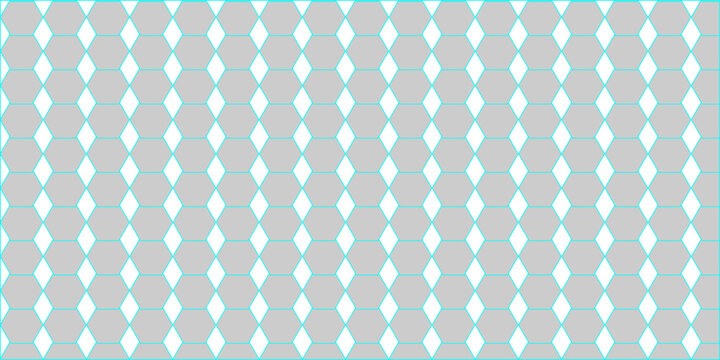 Seamless gray hexagon and blue diamond tessellation vector background pattern with geometric symmetry for abstract modern digital design projects