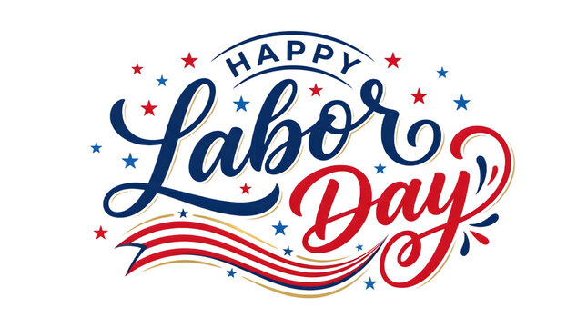 Labor day usa canada typography design happy labor day graphic isolated on transparent background