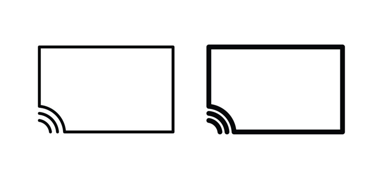 Screencast vector icon set black filled and outlined style.