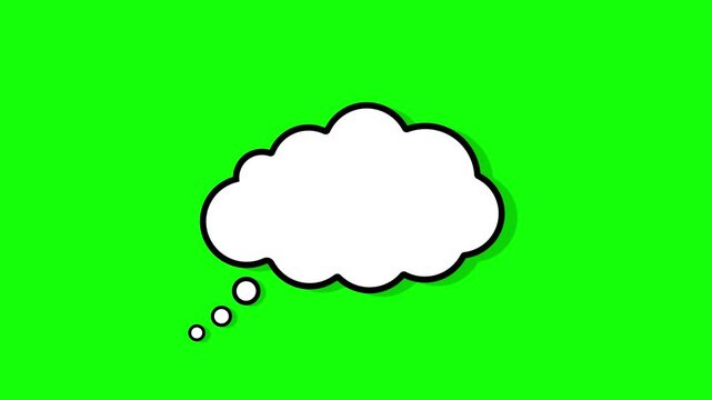 Chat bubble cloud animation with comic cartoon concept, thought bubble, chat text board, 4k video