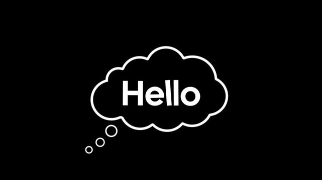 Hi Hello Chat Bubble Cloud Comic Cartoon Animation 4K