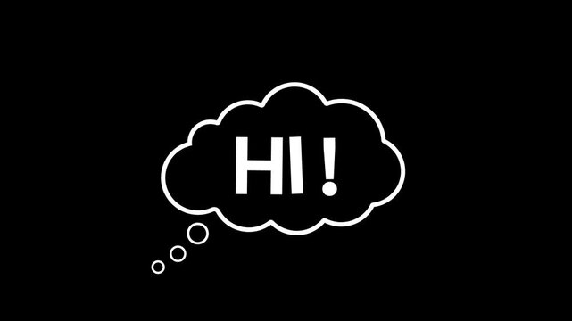 Hi Hello Chat Bubble Cloud Comic Cartoon Animation 4K