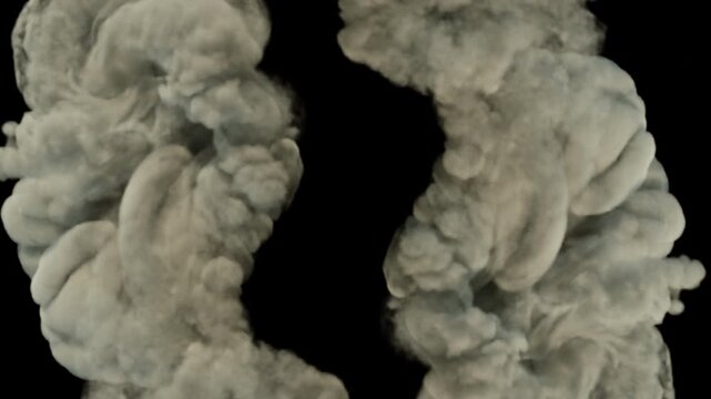 Cinematic seamlessly gray smoke transition 4k video