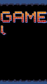 Vertical Pixel Art Space Shooter Game Over Animation with Rocket Ship