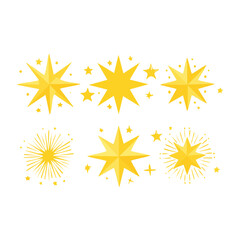 Obraz premium Collection of yellow starburst and star icons