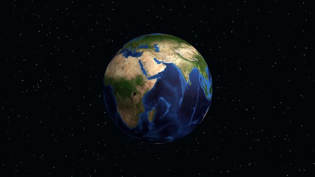 Satellite Zoom Animation to Cotonou Benin with Geographic Data Overlay