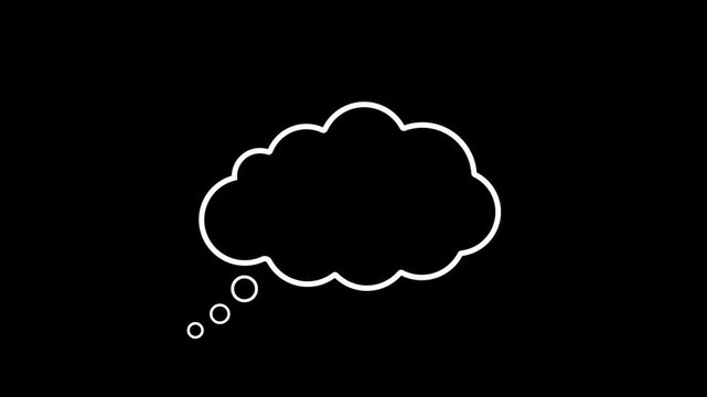 Chat bubble cloud animation with comic cartoon concept, thought bubble, chat text board, 4k video
