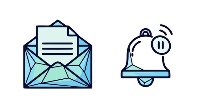 Mail Alert and Digital Messaging Illustration