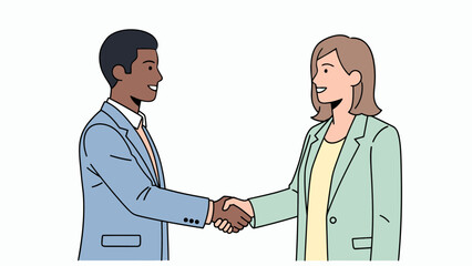 Fototapeta premium Business people shaking hands in agreement.