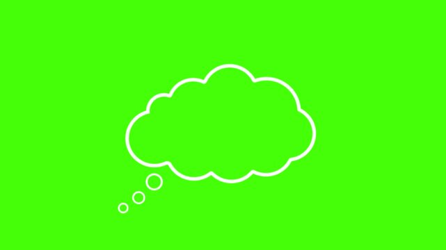 Chat bubble cloud animation with comic cartoon concept, thought bubble, chat text board, 4k video