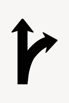 Directional arrow split path design illustration