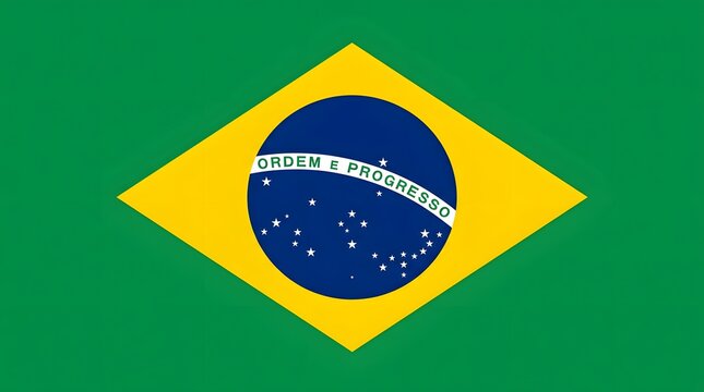 Brazilian flag illustration national symbol of brazil with green background