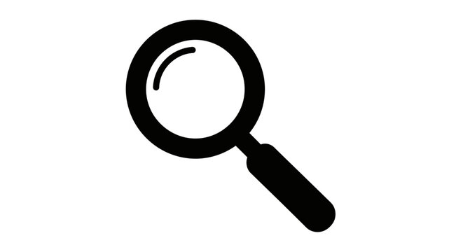 Black Magnifying Glass Icon.