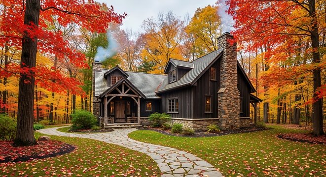 old house in autumn