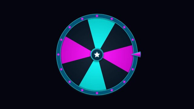 Seamless Looping Vector Prize Wheel -  Neon Motion Background 4K 60fps