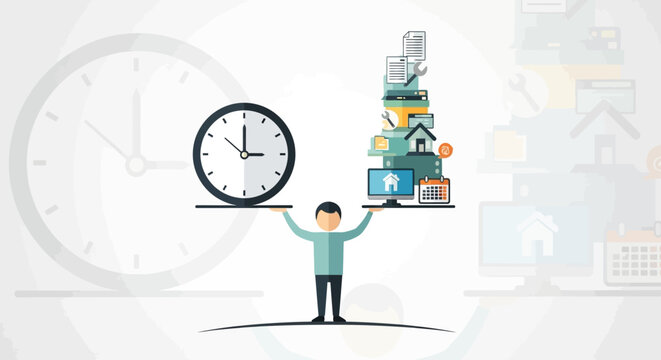 Man Balancing Time and Objects.