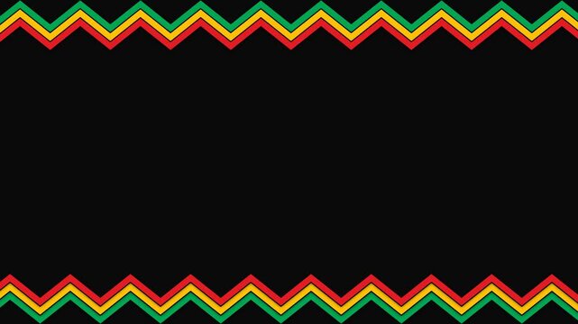 Seamless Looping Juneteenth -  Zig Zag Borders Motion Background 4K 60fps