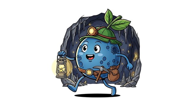 Blue turtle carrying a colorful backpack outdoors.