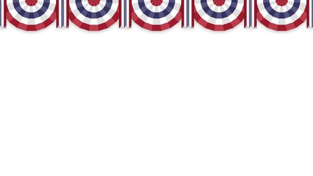Seamless Looping Patriotic Bunting Motion Background 4K 60fps