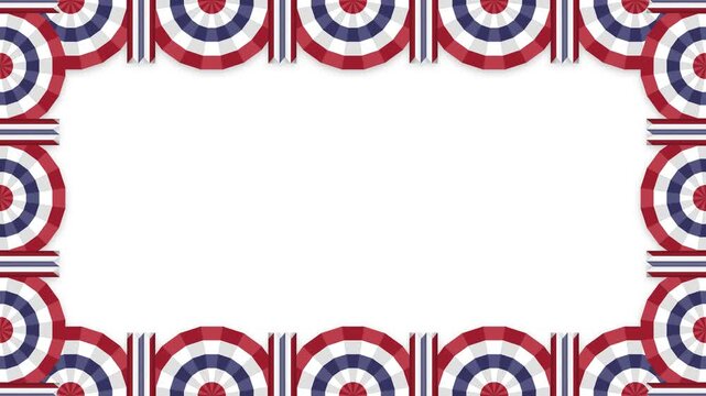 Seamless Looping Patriotic Bunting -  Full Frame Motion Background 4K 60fps