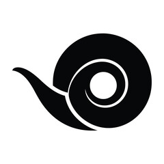 Black snail shell silhouette on white background simple symbol © GridAndGray