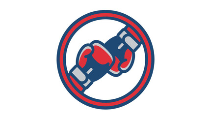 Fototapeta premium Boxing Gloves Clashing Icon Illustration