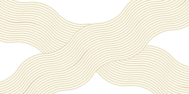 Yellow instant noodles, pasta and spaghetti texture with geometric wavy lines. Ramen, pasta vector pattern. Abstract food illustration background