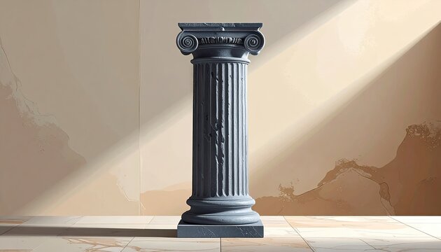 Classical Corinthian Column Pedestal in Interior Setting