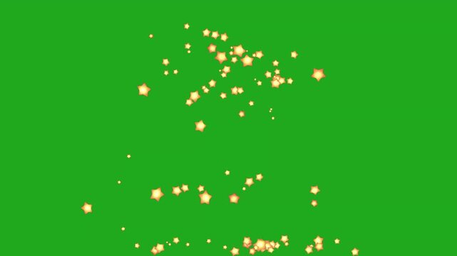 Falling Stars Landing on Glowing Surface Animation