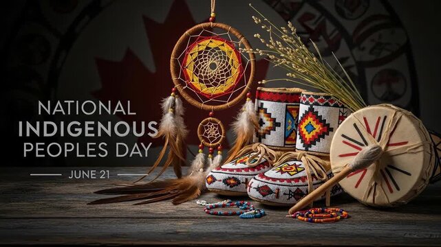 National indigenous peoples day celebration on june twenty first in canada, showcasing traditional spiritual symbol, handcrafted artifact, and cultural resilience.