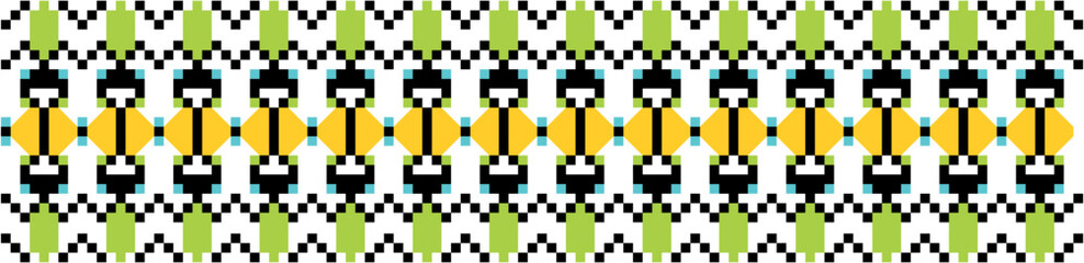 Geometric textile decorative pattern vector illustration design featuring floral motifs in teal, turquoise, and white with cross-stitch style for fabric, embroidery, and cultural art resources © Hassan