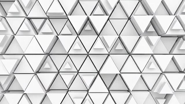 A clean abstract background featuring a pattern of white geometric triangles