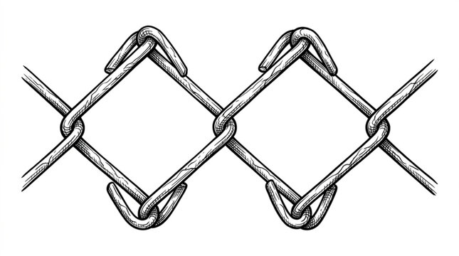 Chain link fence pattern with interconnected metal loops