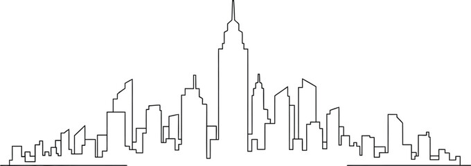 Naklejka premium City skyline with skyscrapers and buildings in urban landscape
