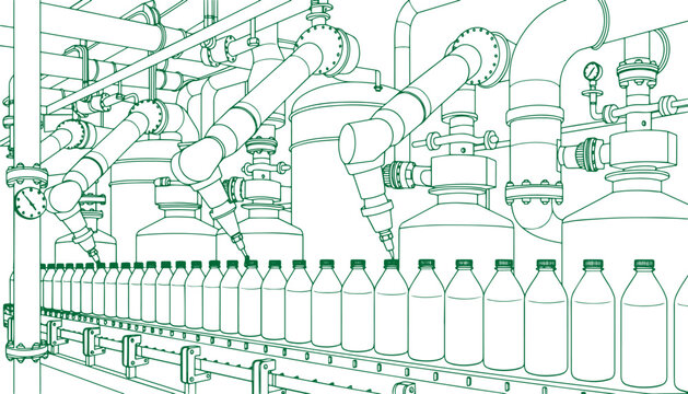 Milk Factory Production Line Industrial Dairy Manufacturing Line Art
