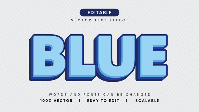 Blue Editable Typography Text Effect Template with Modern 3D Lettering and Creative Design