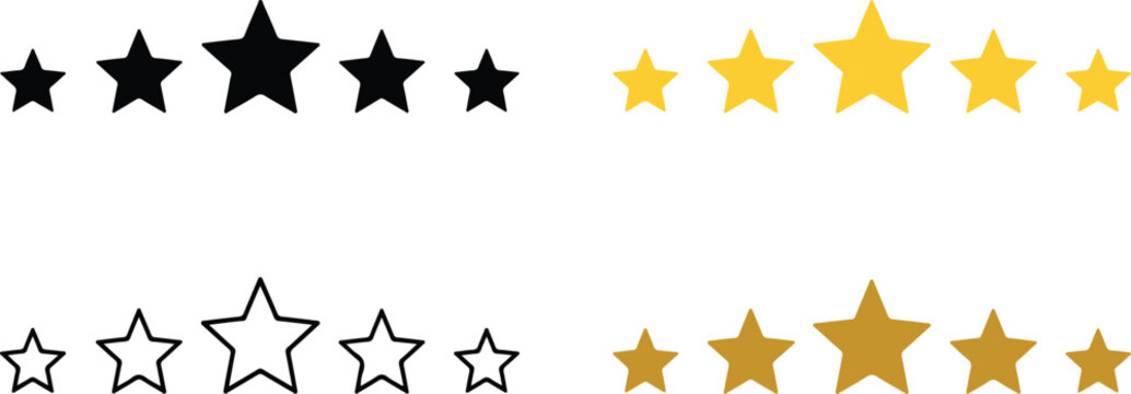 Set of four different fivestar rating icons