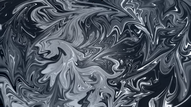 Abstract dark gray fluid art with swirling patterns and textures, a mesmerizing digital creation
