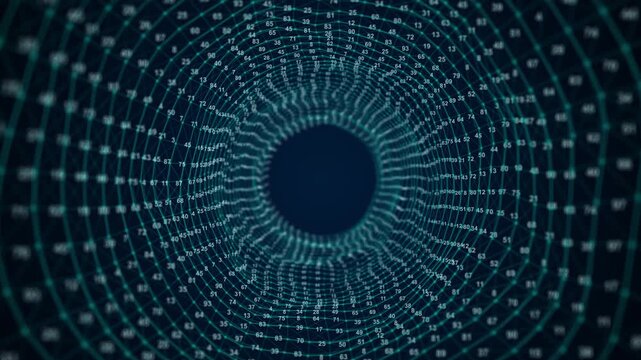 Digital data tunnel of nodes abstract Video Animated Background