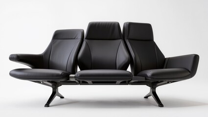 Obraz premium Black leather seating furniture