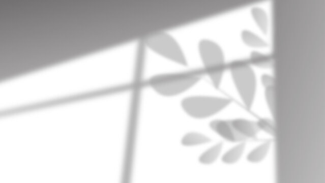 shadow overlay effect of natural tree leaves shadow and window shadow over on white wall background, wind turbine on black background