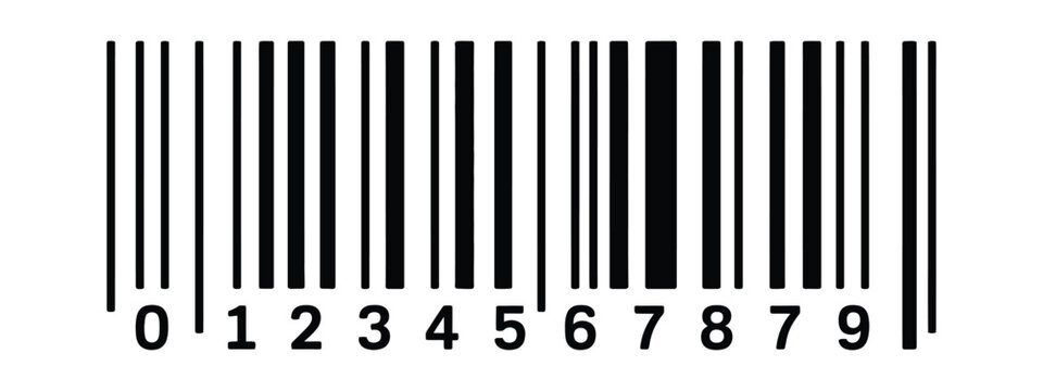 Barcode icon, made in Canada and made in China barcode labels, isolated on transparent background, product origin identification symbol.